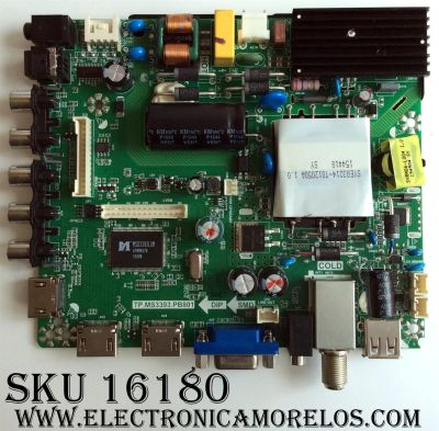 MAIN / FUENTE (COMBO) / ELEMENT SY15416 / TP.MS3393.PB801 / 890-M00-06NC6 / L15113667 / PANEL T500HVN07.4 / MODELO ELEFT506 M5A3M