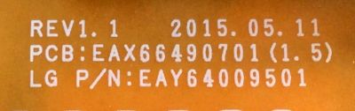 FUENTE DE PODER / LG 64009501 / EAY64009501 / EAX66490701(1.5) / LGP49F-15UL2 / PLDH-L422A / 3PCR01090B / PANEL NC490DGE-SADP2 / MODELO 49UF6400-UA BUSYLOR - Imagen 5