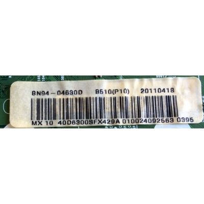 MAIN PARA TV SAMSUNG NUMERO DE PARTE BN94-04630D / BN97-05206C / BN41-01587B / SUSTITUTAS BN94-05038H / BN94-04630H / BN94-04630A / PANEL LTJ400HF01-J / MODELOS UN40D6300SFXZA H301 - Imagen 2