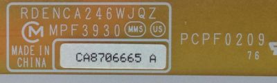 FUENTE DE PODER / SHARP RDENCA246WJQZ / MPF3930 / PCPF0209 / MODELOS LC-65D64U / LC-65SE94U / LC-C6554U - Imagen 2
