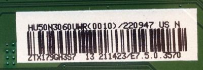 MAIN ORIGINAL PARA TV SHARP / NUMERO DE PARTE 220947 / 211423 / RSAG7.820.7350/ROH / HU50N3060UWR(0010) / PANEL HD500K3U53 / DISPLAY T500QVN03.9 / MODELO LC-50LBU591U - Imagen 2