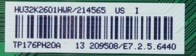 MAIN / FUENTE (COMBO) / SHARP 214565 / 209508/ E7.2.5.6440 / RSAG7.820.7434/ROH / HU32K2601HWR / TP176PH20A / PARTE SUSTITUTA 202061 MODELO LC-32LB591U / PANEL HD315K2H81-B1	 - Imagen 2