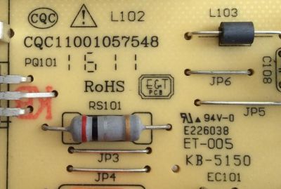 FUENTE DE PODER / RCA ER983-195380-P07 / CQC11001057548 / ER983 / KB-5150 / PANEL LC420DUJ-SGE1 / MODELO J42HE841-SGE1 - Imagen 3