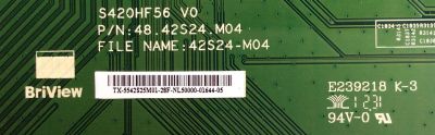 MAIN / INSIGNIA 55.42S25.M01 / 5542S25M01 / S420HF56 V0 / 42S24-M04 / 48.42S24.M04 / PANEL T420HW08.V9 / MODELO NS-42D240A13	 - Imagen 2
