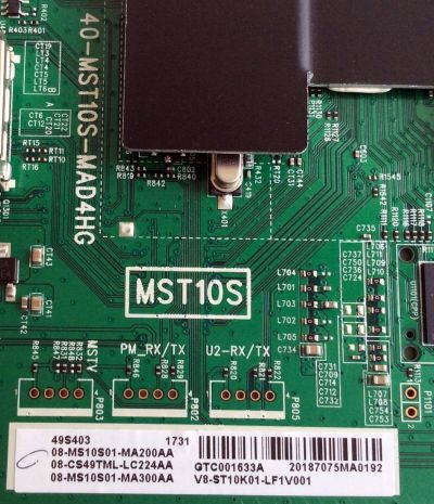 MAIN PARA TV TCL 08-CS49TML-LC224AA / 40-MST10S-MAD4HG / GTC001633A / 08-MS10S01-MA200AA / 08-CS49TML-LC224AA / 08-MS10S01-MA300AA / PANEL LVU485ND1LCD9W06 V1 / MODELOS 49S403TBAA / 49S405TAAA / 55S405TBBA / 49S405TABA - Imagen 3