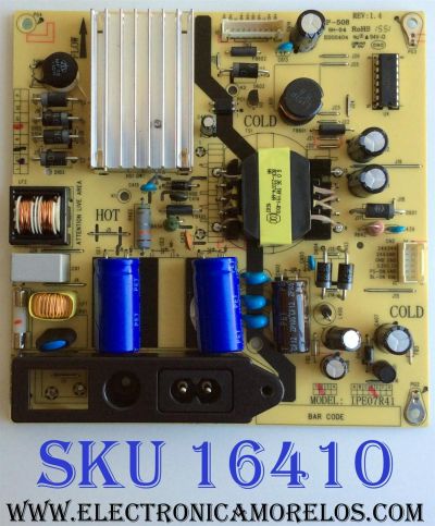 FUENTE DE PODER / TCL 81-PBE040-G93 / IPE07R41 / CCP-508 / IPE07R21D / PANEL LVF400SS0T E9 V1 / MODELOS 40FDZ700 / 40FD2700LBAA / 40FD2700 40FD2700LBAA