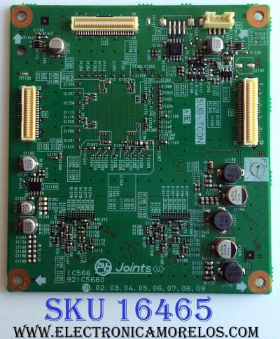 SUB T-CON / MITSUBISHI 921C568001 / 921C5680 01 / 212A01601 / 1C566 / PANEL LTA460HE08 / MODELO LCD-46LF2000 (M)