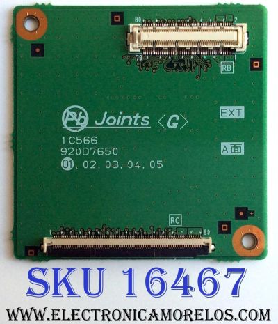 ADAPTADOR DE TARJETA INTERFACE / 920D765001 / 212A01601 / 920D7650 01 / 1C566 / PANEL LTA460HE08 / MODELO LCD-46LF2000 (M)