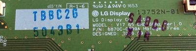 T-CON LG 5043B / 6871L-5043B / 6870C-0689A / 13752N-01 / PANEL LC650EGE (FK)(M1) / MODELO 65UJ7700-UA BUSYLJR - Imagen 2