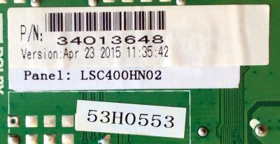 MAIN / FUENTE (COMBO) / WESTINGHOUSE 34013648 / 53H0553 / CV3393BH-U39 / CV3393BH-U39-12-L2 / 1.81.60.00218 / PANEL LSC400HN02 / MODELO WD40FX1170 - Imagen 5