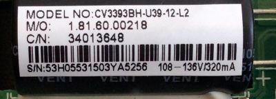 MAIN / FUENTE (COMBO) / WESTINGHOUSE 34013648 / 53H0553 / CV3393BH-U39 / CV3393BH-U39-12-L2 / 1.81.60.00218 / PANEL LSC400HN02 / MODELO WD40FX1170 - Imagen 4