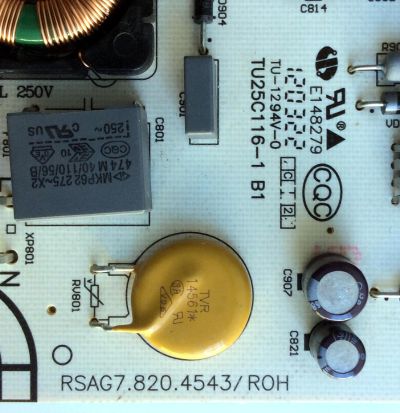 FUENTE DE PODER / INSIGNIA 154984 / RSAG7.820.4543/ROH / HLL4047WA / TU25C116-1 B1 / PANEL HE420FF-B57(1000)\PW1 / MODELO NS-42E440A13 - Imagen 3