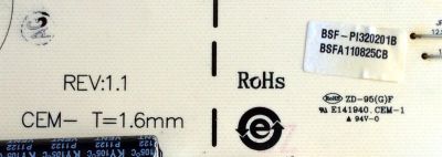 FUENTE DE PODER / VIORE BSF-PI320201B / BSFB111008CB / REV:1.1 / PANEL TC315B601 / MODELOS LED32VH30 / LED32IH50 - Imagen 2