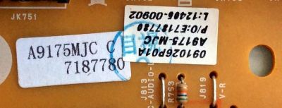 TARJETA DE AUDIO &amp; VIDEO  / PHILIPS A9175MJC / BA91N2F0102 1_A / A9175-MJC / PANEL UH22MXA / MODELO 22PFL3504D/F7 - Imagen 3