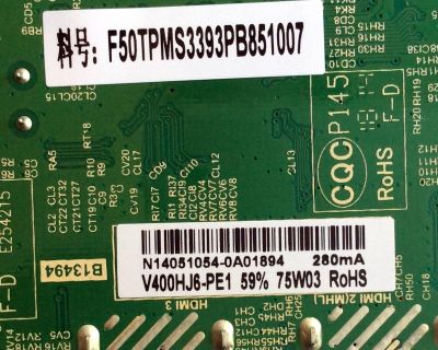 MAIN / FUENTE (COMBO) / ELEMENT N14051054 / TP.MS3393.PB851 / F50TPMS3393PB851007 / PANEL`S D400D3-GG54-C0X / LC400J6E1K1422G / V400HJ6-PE1 / MODELO ELEFW408	 - Imagen 4