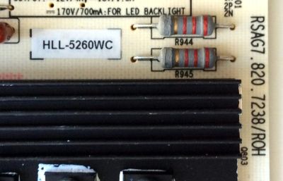 FUENTE DE PODER PARA TV HISENSE / NUMERO DE PARTE 221094 / RSAG7.820.7238/ROH / HLL-5260WC / CQC13134095636 / PANEL'S HD550K3U82-L2K1B1\S1\XP\GM\CKD\ROH / HD550K3U52\S6\GM\CKD\ROH / MODELOS LC-55P6000U / 55H6D - Imagen 2