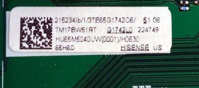 MAIN / HISENSE 215234 / RSAG7.820.6715/ROH / 224749 / HU65M540UW(0001) / PANEL HD650M5U52-B1 / MODELO 65H6D - Imagen 2