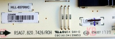 FUENTE DE PODER / HISENSE 220495 / RSAG7.820.7426/ROH / HLL-6570WC / CQC16134139053 / PANEL HD650M5U52-B1 / MODELO 65H6D - Imagen 2