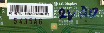 T-CON / HISENSE 5431A / 6871L-5431A / 6870C-0743A / PANEL HD600N3U22\S1\GM\ROH / 220696 / MODELO 60DU6070 - Imagen 2