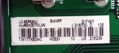MAIN / SHARP 218700 / RSAG7.820.6715/ROH / HU65N3070UW / G17167 / TM177X50NC / 215238 / PANEL`S HD650K3U51\S3\XP\GM\ROH / HD650K3U51 / MODELO LC-65P620U  - Imagen 3