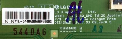 T-CON / SHARP 5440A / 6871L-5440A / 6870C-0743A / PANEL´S HD600N3U23\XP / HD600N3U22\S1\GM\ROH / MODELOS LC-60P6070U / 60H6E - Imagen 2