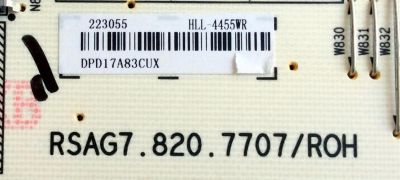 FUENTE DE PODER / 223055 / RSAG7.820.7707/ROH / CQC13134095636 / HLL-4455WR / DPD17A83LUX / PANEL HD600N3U23\XP\ / MODELO LC-60P6070U - Imagen 2