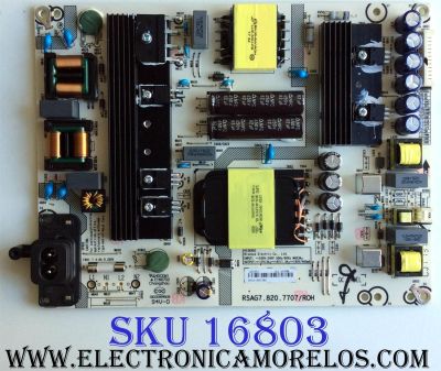 FUENTE DE PODER / SHARP 221553 / RSAG7.820.7707/ROH / HLL-4455WR / CQC13134095636 / E166702 / MODELOS LC-60P6070U / 60H6E / 60R6E