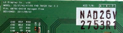 T-CON PARA TV VIZIO / RCA / NUMERO DE PARTE 6871L-2753R / 6870C-0401B / 2753R / PANEL'S LC470EUN (SE)(F1) / LC470EUN (SE)(M1) / MODELOS M3D470KDE / M3D470KDE LTYPMK / M3D470KDE LTYPMKGN / DETC470M - Imagen 2