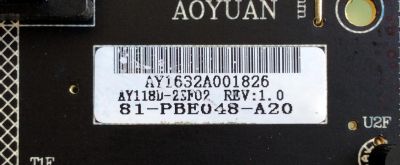 FUENTE DE PODER ORIGINAL PARA TV INSIGNIA / NUMERO DE PARTE 81PBE048-A20 / AY118D-2SF02 /  AY118D-2SF / 3BS00663 / PANEL LVF480SSDX E8 V2 / T8-48DR420-LPMX2 / DISPLAY LSC480HN08-G01 / MODELO NS-48DR510NA17 - Imagen 2