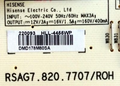 FUENTE DE PODER / SHARP 220093 / RSAG7.820.7707/ROH / HLL-4455WP / CQC13134095636 / E166702 / PANEL`S HD600N3U21-L2\S0\GM\ROH / HD600N3U21 / MODELO LC-60P6070U - Imagen 2