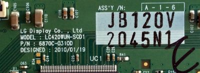 T-CON / PANASONIC 6871L-2045N  / 6870C-0310D / LC420WUN-SCD1 / PANEL`S LC420WUN (SC)(D1) / LC420WUN  / MODELOS TH-42LRU5 / TH-42LRU30 - Imagen 2
