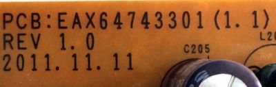 FUENTE DE PODER / LG 62770801 / EAY62770801 / EAX64743301 / 3PAGC10011F-R / LGP42-10LF / PANEL LC420WUE (SC)(A2) / MODELOS 42LK450-UH CWMYLH / 42CS570-UD AUSYLMR / 42CS570-UD AUSYLUR / 42LD452B-UA / 42LK450-UH - Imagen 3