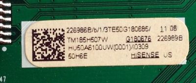 MAIN / HISENSE 226986B / RSAG7.820.7921/ROH / 226989B / 226986 / 226989 / HU50A6100UW(0001) / 3TE50G180685 / TM185H507W / G180676 / PANEL HD500S1U01\S1\GM\CKD\ROH / MODELO 50H6E - Imagen 2