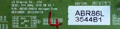 T-CON / LG 6871L-3544B / 6870C-0418A / 3544B / PANEL LC500DUE (FG)(A4) / MODELOS 50LB5900-UV.BUSWLJR / 50LF6000-UB.BUSYLJR / 50LB6000-UH.BUSWLJR / 50LF6090-UB.BUSYLJR / 50LB6100-UG.BUSWLJR / 50LB6100-UG.AUSWLJR / 50LF6100-UA.BUSYLJR / 50LB6300-US.BUSWLJR - Imagen 2
