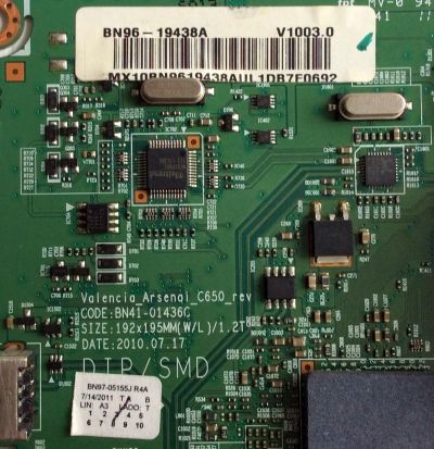 MAIN / SAMSUNG BN96-19438A / BN41-01436C / BN97-05155C / PARTES SUSTITUTAS BN94-04228A / BN96-19774A / PANEL LTF400HF19-V01 / MODELO LN40D630M3FXZA SQ01 - Imagen 2