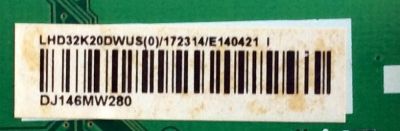 MAIN / HISENSE 172314 / RSAG7.820.5555/ROH / LHD32K20DWUS(0) / 172314/E140421 / PANEL HD315DH-E82\S2 / MODELO 32K20DW 32J1424 - Imagen 3