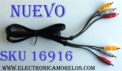 CABLE RCA / COMPOSITE6FT / E337566-YD / PARA DVD / HOME THEATER / CONSOLAS ETC. / AUDIO ANALÓGICO ROJO / AUDIO ANALÓGICO ((MONO)) BLANCO / VÍDEO ANALÓGICO AMARILLO / COLOR AMARILLO TRANSMITE SEÑAL DE VIDEO Y CONECTORES DE COLOR BLANCO Y ROJO PARA AUDIO