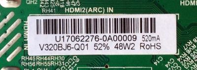 MAIN / FUENTE (COMBO) / POLAROID U17062276 / TP.MS3553.PB818 / PANEL V320BJ6-Q01 / DISPLAY PT320AT01-1 / MODELO 32GSR3000FC - Imagen 2