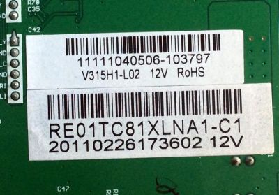 MAIN / RCA RE01TC81XLNA1-C1 / T.RSC8.1B / 10516 / RE01TC81XLNA1 / 20110226173602 12V / PANEL HV320WXC-100 / MODELO 32LA30RQD 1K18-32A30RD-C1 - Imagen 2