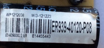 FUENTE DE PODER / COBY ER939-40120-P08 / E3-93900022-ER / MI3-121223 / ER939 VER:1.0 / PANEL V390HJ1-XR01 / MODELO LEDTV3916 - Imagen 2