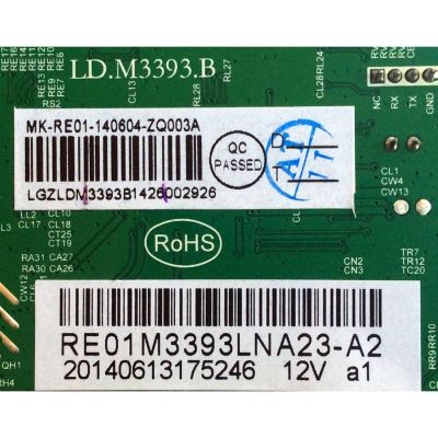 MAIN / RCA RE01M3393LNA23-A2 / LD.M3393.B / 3393B1426 / MK-RE01-140604-ZQ003A / PANEL V320BK1-PS5-12V / MODELO LED32B30RQD / COMPATIBLE CON TELEVISORES CON NÚMEROS DE SERIE QUE COMIENZAN CON LA SECUENCIA 4521-LD32B30-A2 - Imagen 3