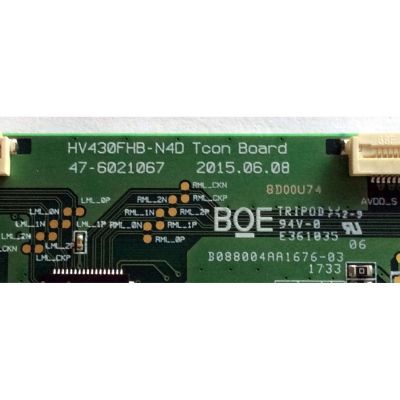 T-CON / 44-9771200O / HV430FHB-N4D / 47-6021067 / PANEL´S NC430DUE-ABEX1 / BOEI430WU1 / MODELOS 43LH570A-UE BUSGLJM / 43LJ500M-UB.CUSFLH - Imagen 3