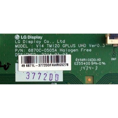 T-CON / SCEPTRE 6871L-3772D / 6870C-0505A / 3772D / PANEL K490WD7-LE330A1 / K490WD7 LE330 A100 / MODELO U500CV-UMK8LHIV93EA - Imagen 2