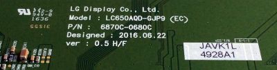 T-CON PARA TV LG OLED / NUMERO DE PARTE 6871L-4928A / 6870C-0680C / LC650AQD-GJP9 / 4928A / PANEL´S LC550LQD (GJ)(P9) / LC550AQD (GJ)(A9) / MODELOS OLED55C6P-U / OLED55C6P-U.AUSZLH / OLED55B6P-U / OLED55B6P-U.BUSZLJR / OLED55C6P-U.AUSZLJR - Imagen 2
