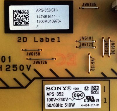 SUB FUENTE DE PODER / SONY 1-474-516-11 / APS-352 / 147451611 / APS-352(CH) / 1-888-525-11 / PANEL´S UD3Y546LTQ1 / SYV6531 / MODELOS XBR-65X850A / XBR-55X850A / XBR-55X900A / KDL-65W850A / KDL-65S990A / XBR-65X900A - Imagen 3