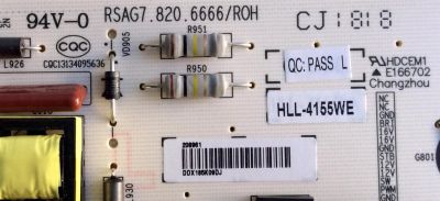 FUENTE DE PODER ORIGINAL PARA TV SHARP / NUMERO DE PARTE 208961 / RSAG7.820.6666/ROH / HLL-4155WE / CQC13134095636 / E166702 / PANEL HD500K3U53\S0\XP\BBY\GM\ROH / 211263 / MODELO LC-50LBU591U - Imagen 2