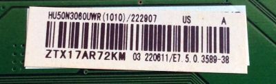 MAIN PARA TV SHARP / NUMERO DE PARTE 222907 / RSAG7.820.7350/ROH / 220611 / HU50N3060UWR(1010) / PANEL HD500K3U53\S0\XP\BBY\GM\ROH / DISPLAY T500QVN03.9 / MODELO LC-50LBU591U - Imagen 2