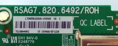 MAIN / INSIGNIA 193469 / RSAG7.820.6492/ROH / 193468 / LTDN55K220US / E248779 / PANEL HD550DF-B52(020)\S6\GM\ROH / 193542 / MODELO NS-55D510NA17 / NS-55D510NA17 Rev.A - Imagen 2
