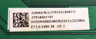 MAIN PARA TV SHARP·ROKU TV 4K·UHD·HDR / NUMERO DE PARTE 229464 / RSAG7.820.7351/ROH / 221984 / HU55N3060UWGR(1011) / PANEL'S HD550K3U82-K1 / HD550K3U82-K1\S5\GM\XP\BBY\ROH / DISPLAY ST5461D07.1 VER.2.2 / MODELO LC-55LBU591U - Imagen 3