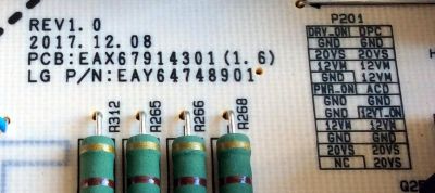 FUENTE DE PODER / LG EAY64748901 / EAX67914301(1.6) / 64748901 / 3PCR02260A / CCP-508SW / REV 1.0 / PSOL-L751A / PANEL LE650AQD (EL)(A3) / MODELOS OLED65C8PUA BUSJWLJR / OLED65C8PUA / OLED65B8PUA.BUSWLJR - Imagen 4